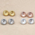 Trendy Daisy Flower Shaped Ear Nut Earring Back Striped Earplugs