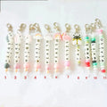 New Design Mom Gifts rainbow Keychain Pendant Cute Colorful Bar Keychain for Girl Silicone Bead Flower Keyring Heart Key Chains