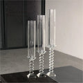Saixin ZT-056 Set of 3 Crystal Candle Holders with Chimney Elegant Table Decoration for Weddings and Home Use