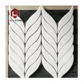 Rhombus Shape Waterjet Marble Tile Mosaic Modern European White Marble Design Stone for Kitchen & Bathroom on Sale