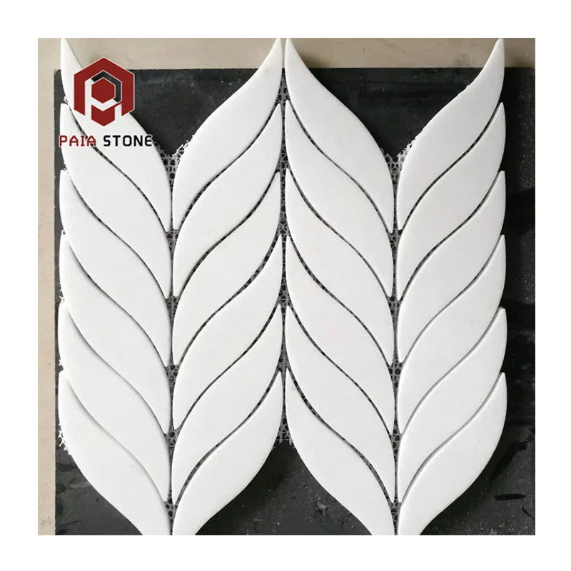Rhombus Shape Waterjet Marble Tile Mosaic Modern European White Marble Design Stone for Kitchen & Bathroom on Sale