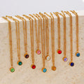 G2631 Wholesale Collier Acier Inoxydable Bijoux Stainless Steel 18K Gold Plated Crystal Birth Stone Birthstone Necklaces Jewelry