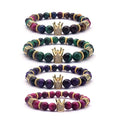 Wholesale 4pc/sets Beads Natural Stone Bracelets for Women Micro Pave CZ Ball Charms Bracelet Men Jewelry