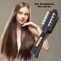 Wet Dry Using Wide Plate Professional Tourmaline Steam Hair Straightener Ceramic Flat Iron for All Hair Types