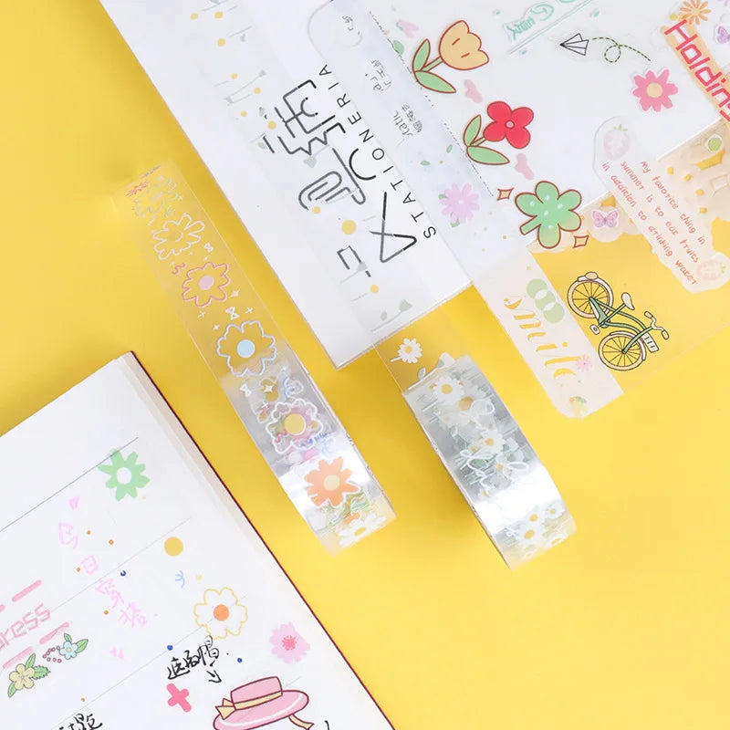 Cute Midsummer Daisy PET Transparent Washi Tape Set Message Series DIY and Paper Tape 5 Pieces MegaBDM