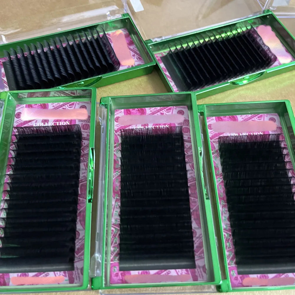 Private Label Premium .03 .05 Cashmere Lash Extension Supplies Individual Volume Lash Trays Dark Matte Mink Eyelash Extensions