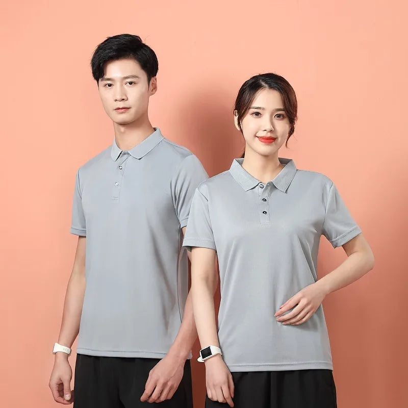 Sports Men's Quick Drying Lapel T-Shirt Polo Shirt Corporate Advertising Shirt Printed Logo Printed Short Sleeved Workwear
