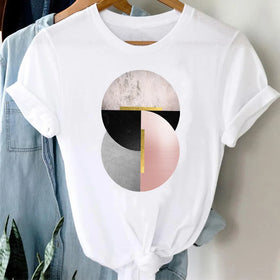 Morden Design T Shirt Plus Size Short Sleeve Tee Casual Cartoon Printed Soft Oversized Unisex Tops T Shirt Ladies Clothing
