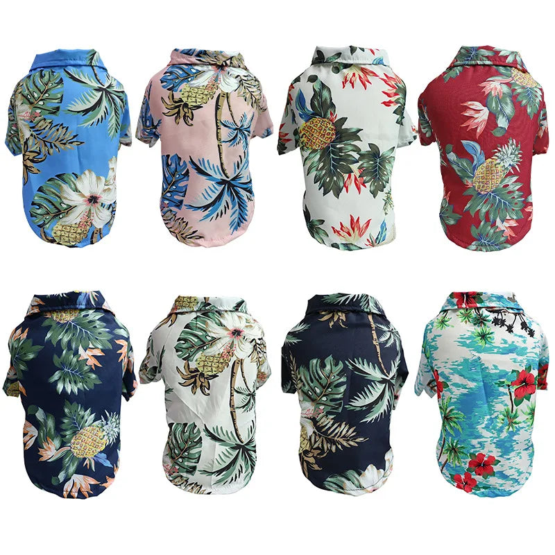 Large Breed Big Hawaiin Designer Summer Dog Shirt Hawaiian Spring and Summer Clothes Short Sleeve 4xl XXXL