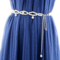 Sweet Fashion Ladies Dresses Decorative Beaded Belt Wide Waist Chain with Pearls Accessory