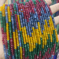 Cheap Price Rondelle Spacer Beads 2x4mm Red/Green/Yellow/Blue Faceted Abacus Shape Chalcedony Loose Beads