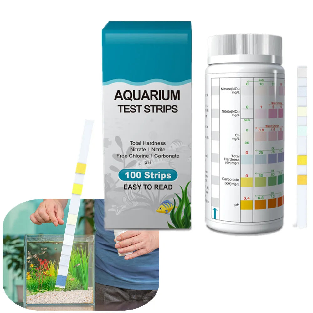 Aquarium Test Strips 6 Way Water test Kits for Mini Fish Tank Pond Fresh Water Testing Aquaculture Aquascaping