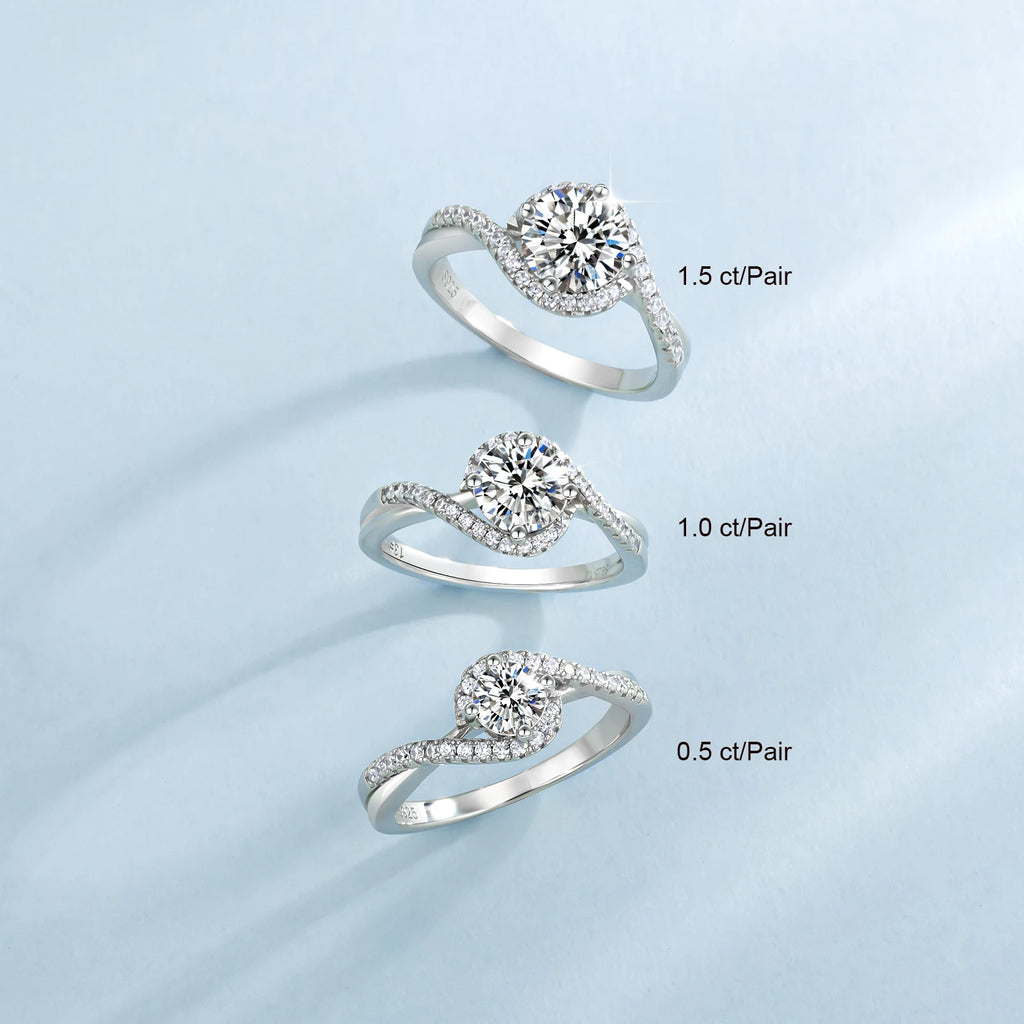 Wholesale VVS1 0.5ct 1.0ct 1.5ct 925 Sterling Silver D Color Vintage Wedding Moissanite Diamond Engagement Rings for Women