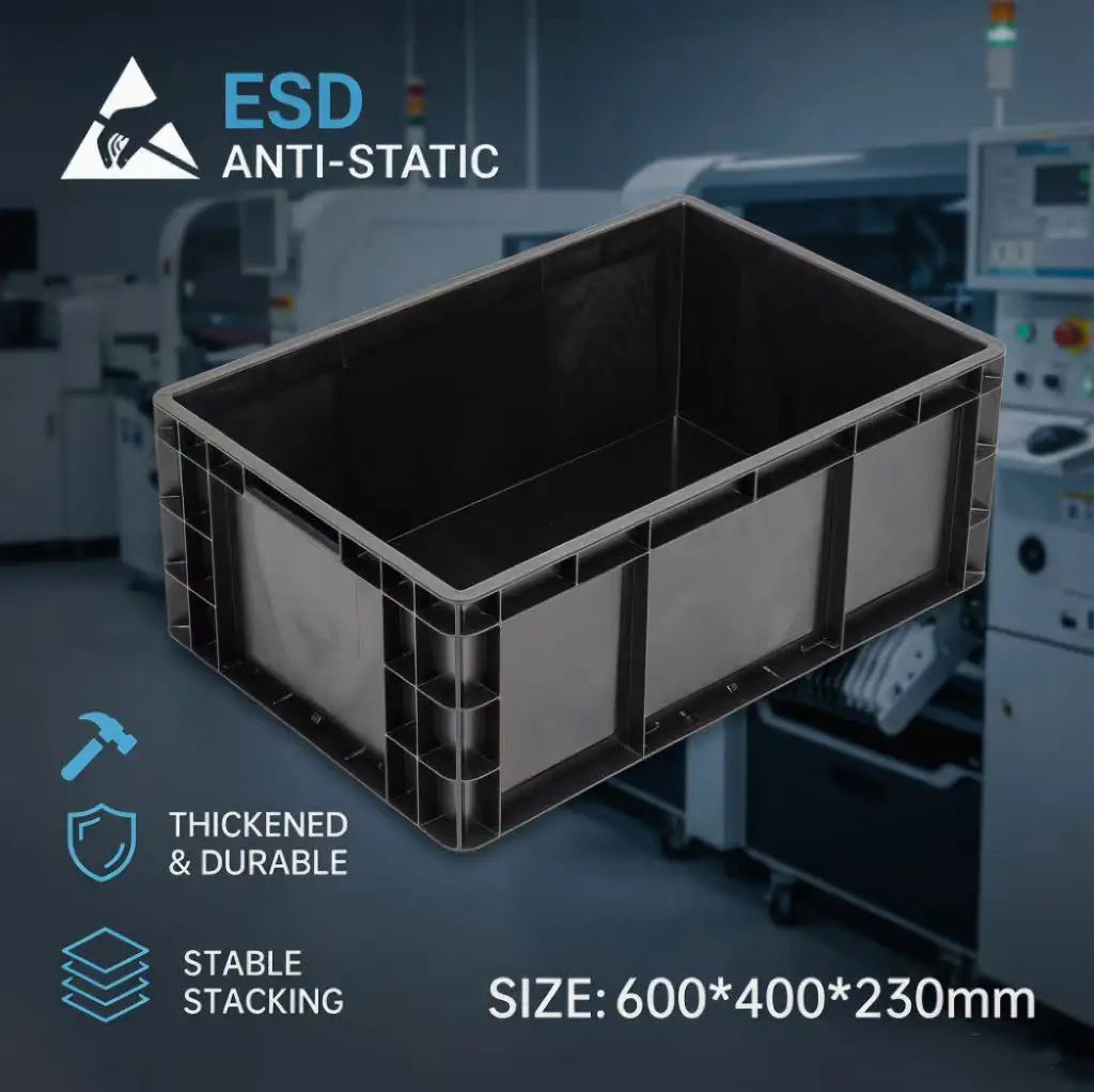 KEXING Durable Conductive PP ESD Bins for Laboratory Workshop Electronics Warehouse Storage