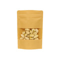 Hot Sale Biodegradable Kraft Paper Bag Clear Window Zip Lock for Nut Pet Food Chewing Gum Packing-Available Black White Brown