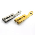 Solid Metal Cash Clip Fashion Simple Money Clamp Holder Wallet Brass Stainless Steel Leather Craft DIY Key Ring Pendant