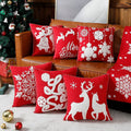 Amity Christmas Polyester Cotton Embroidered Cartoon Elk Snowflake Sofa Pillows Cushions Cover Decorative Home 45x45
