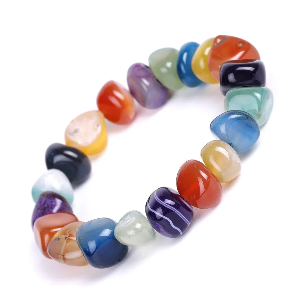 Hot Selling Explosion Irregular Conformal Agate Jewelry Bracelet Multi Color Boho Gem Natural Stones Bracelets