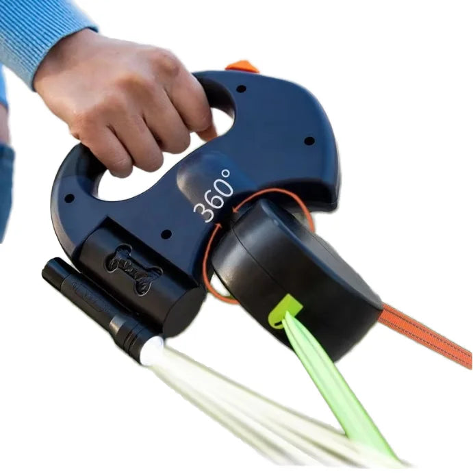 New Product Ideas Stocked One to Two Small Dog Teddy Bomei Double Headed Automatic Retractable Traction Rope Dog Leash
