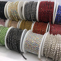 Wholesale Crystal SS6 2MM Rhinestone Close Cup Chain 10 Meter Per Roll