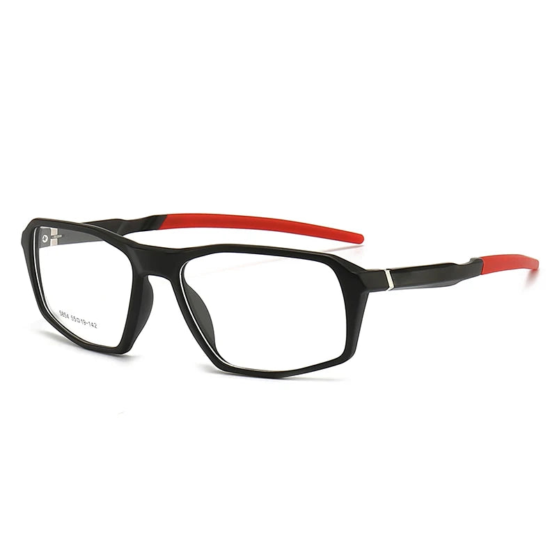 Solid TR90 Full-Rim Sports Optical Eyeglass Frames Model 5854 for Unisex Adults Black Animal Pattern UV