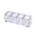 Modern Transparent Acrylic 4-Cell Spice Container with Storage Cover Spoon for Seasoning Kitchen Use Food Storage & Container