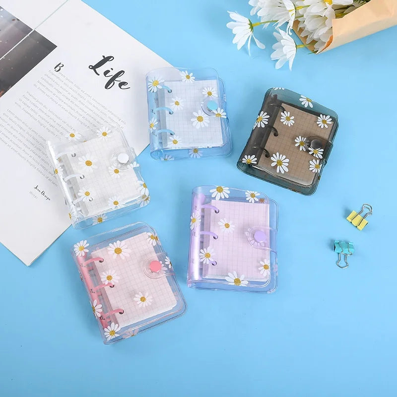 New Cute Kawaii Koran Pocket Daisy Series 3-Ring Binder Mini Style Loose-leaf Office School Spiral Notebooks for Stationery Use