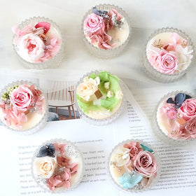 Handmade Soy Wax Rose Bougie Dried Flower Nordic Bedroom Aromatic Candle Velas Aromaticas for Weddings Christmas Scented