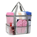 2026 Wholesale Summer Fashion Mesh Swimming Bag Beach Tote Large Capacity Muti-Pockets Mesh Summer Beach Bag
