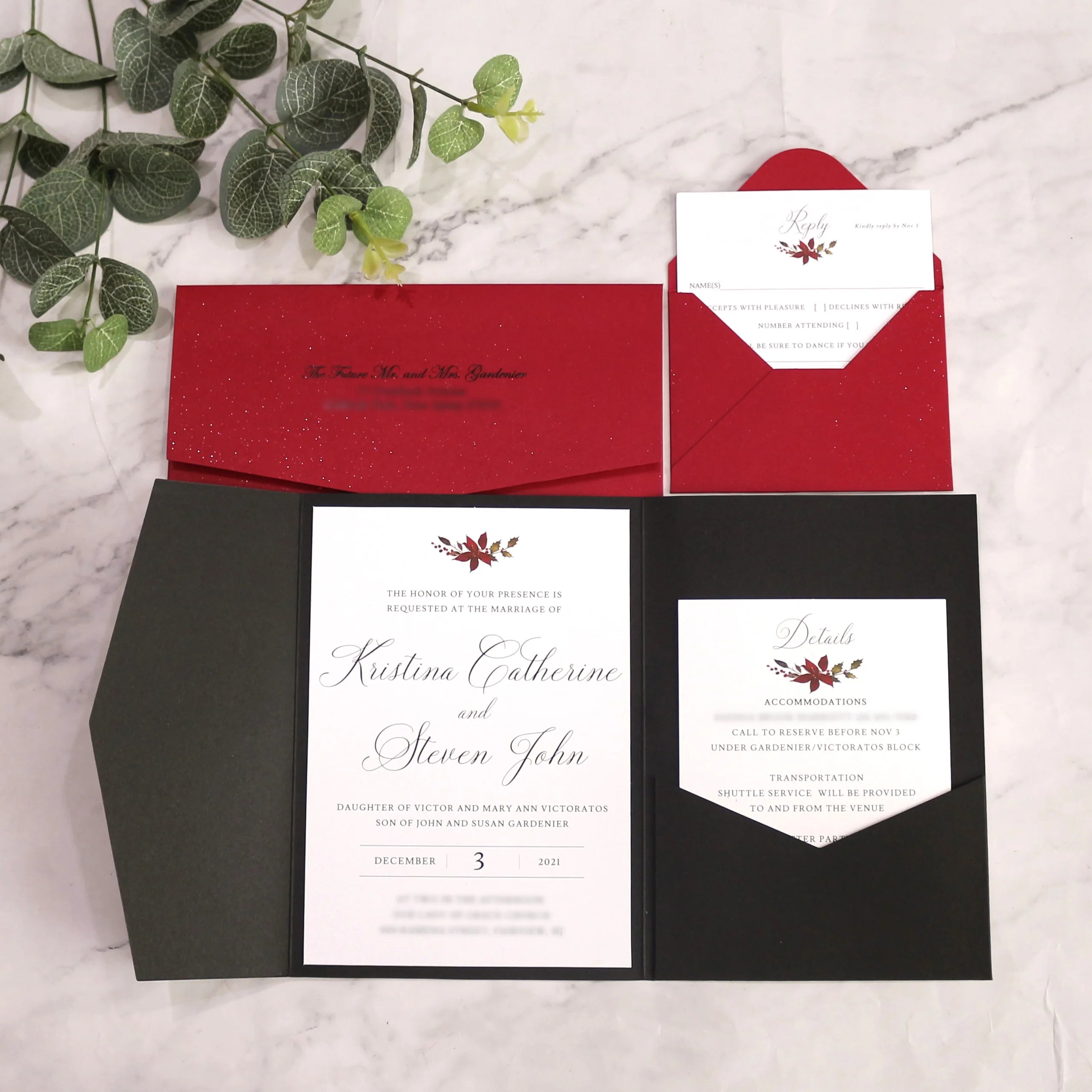 Pocket Folder Wedding Invitation Pocket Folder Envelope Inside With Main Cards Reply Detail Cards and Small Envelope