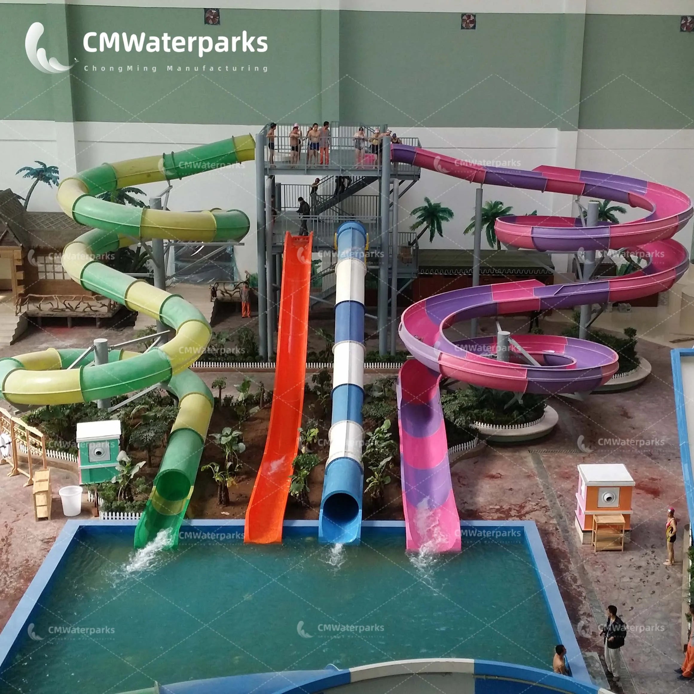 Combination Bodyslides  Adults Water Slides Water Park Fiberglass Swimming Pool Slides