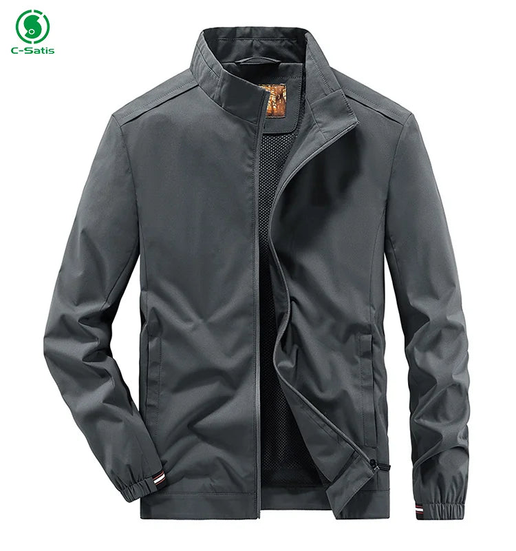 Custom Men's Reversible Jacket for Spring Autumn Winter Handmade Casual Long Sleeve Viscose Breathable Long Length Solid Color