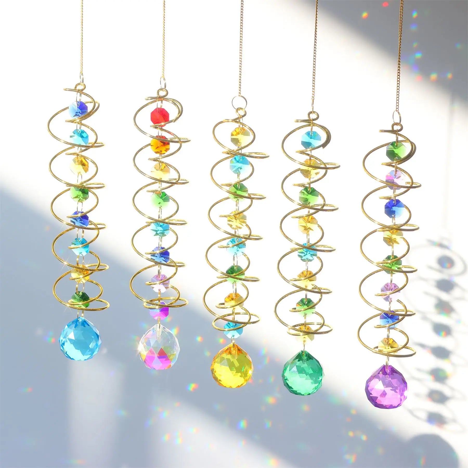 Wind Spinner Stabilizer Hanging Suncatcher Gazing Crystal Ball Rainbow Maker Garden Decor With Swivel Hook