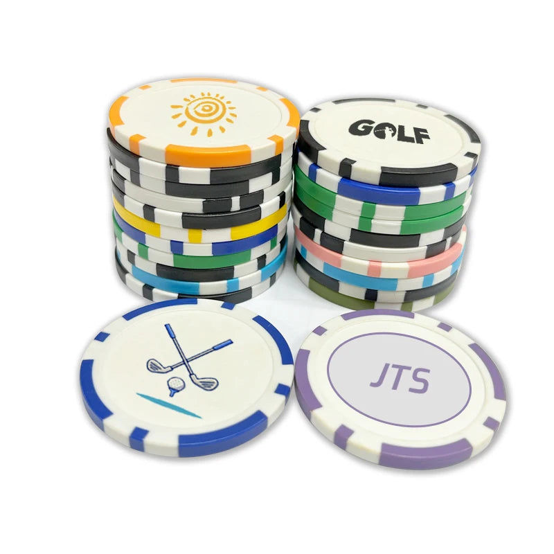 Golf Poker Chips Golf Accessories Plastic Custom Logo Colorful Ball Marker