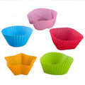 BPA Free Food Grade Silicone Cupcake Molds-Includes Round Rectangle Square Flower Cake Tools