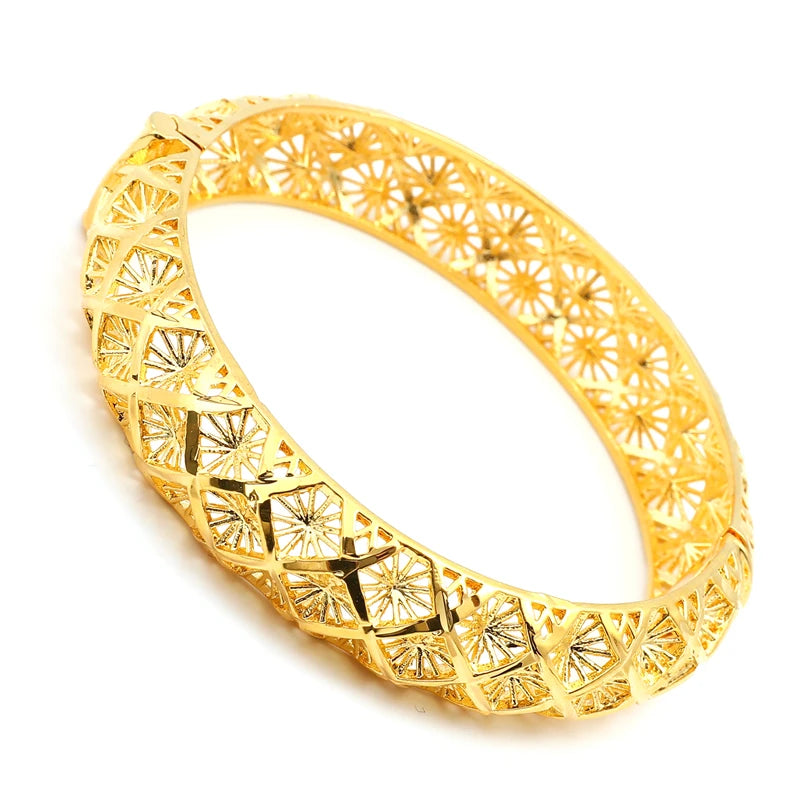 Simple Design Womens Bangles Bracelet Vietnam Gold Jewelry 18k Gold Plated