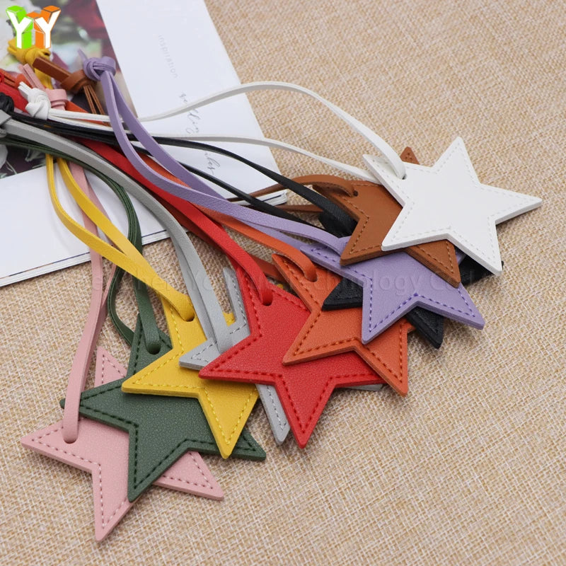 YY  Fashion Leather Star Luggage Pentagram Pendant Keychain Women Girls Handbag Charm Handbag Accessories Handbag Charm