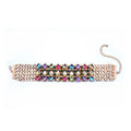 Fashion Trendy  Necklace Jewelry Gold Plated Multi Layer Color Gem Rhinestone Necklace for Women