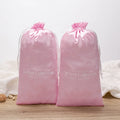 Custom Logo Printing Pink  Shiny Satin Dust Bag for Lingerie Soft Drawstring Hair Gift Packing Silk Satin Pouch for Clothing