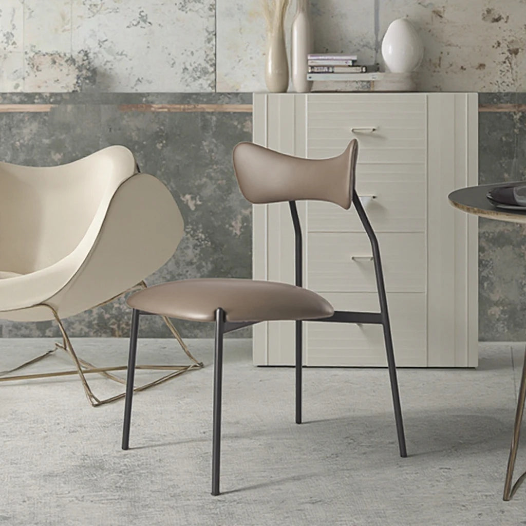Modern Minimalist Italian Leather Chair Full Leather Art Super Soft Leisure Chair for Bedroom Hotel Restaurant