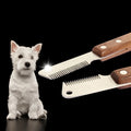 Wooden Handle Pet Comb Long Hair Dog Plucking Knife Pet Grooming Tools