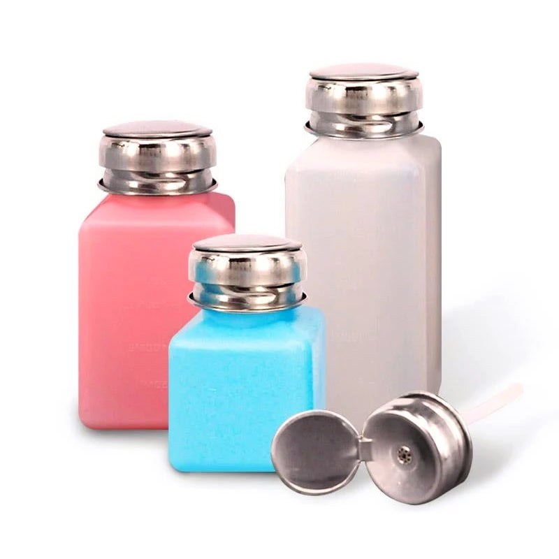 LEENOL 250ml Anti-Static Alcohol Bottle with Press Cap ESD Plastic Refillable for Packaging Custom Logo Blue/Pink/White