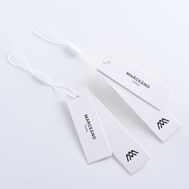 Custom Matte Surface Paper Hangtags Luxury Clothes Labels Garment Price Tags for Clothing Hang Tags With String Rope