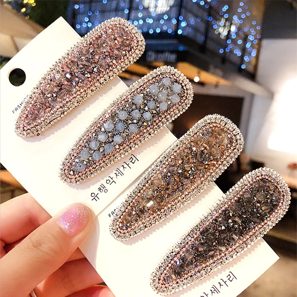 New Design Square Waterdrop Bling Crystal Hairpins Headwear for Women Girls Rhinestone Hair Clips Pins Barrette Hair Accessories