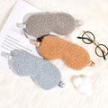 New Fashion Breathable Light Shielding Eye Mask Plush for Sleep Home Travel Teddy Fleece Sleep Mask