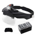 Boasta Headband Magnifier with LED Light 1.2/1.8/2.5/3.5X Adjustable Hands-Free Headset Jewelry Repair Model Making Craft Work
