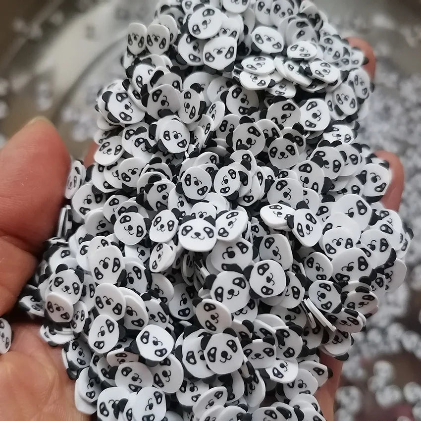 1000g DIY Craft Slime Sprinkles 5mm Cute Panda Slices Polymer Clay Sprinkles