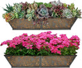 Metal Basket Flower Pot Rack for Balcony Railing Wall Hanging Plant Stand with Hook Type Installation