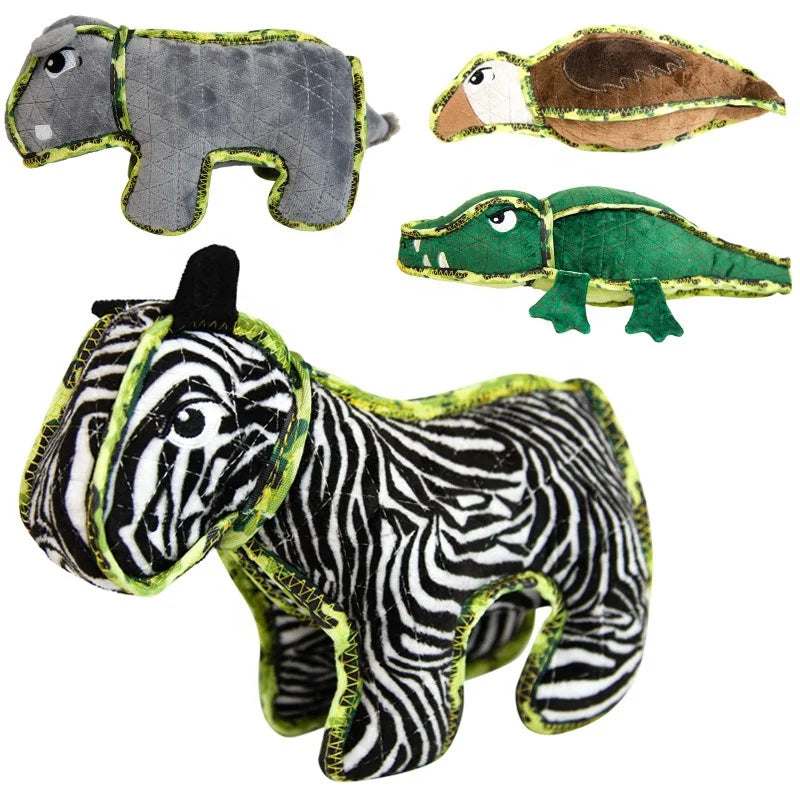 Factory Wholesale Indestructible Squeaky Plush Dog Toys Durable Animal Chew Toys for Aggressive Chewers