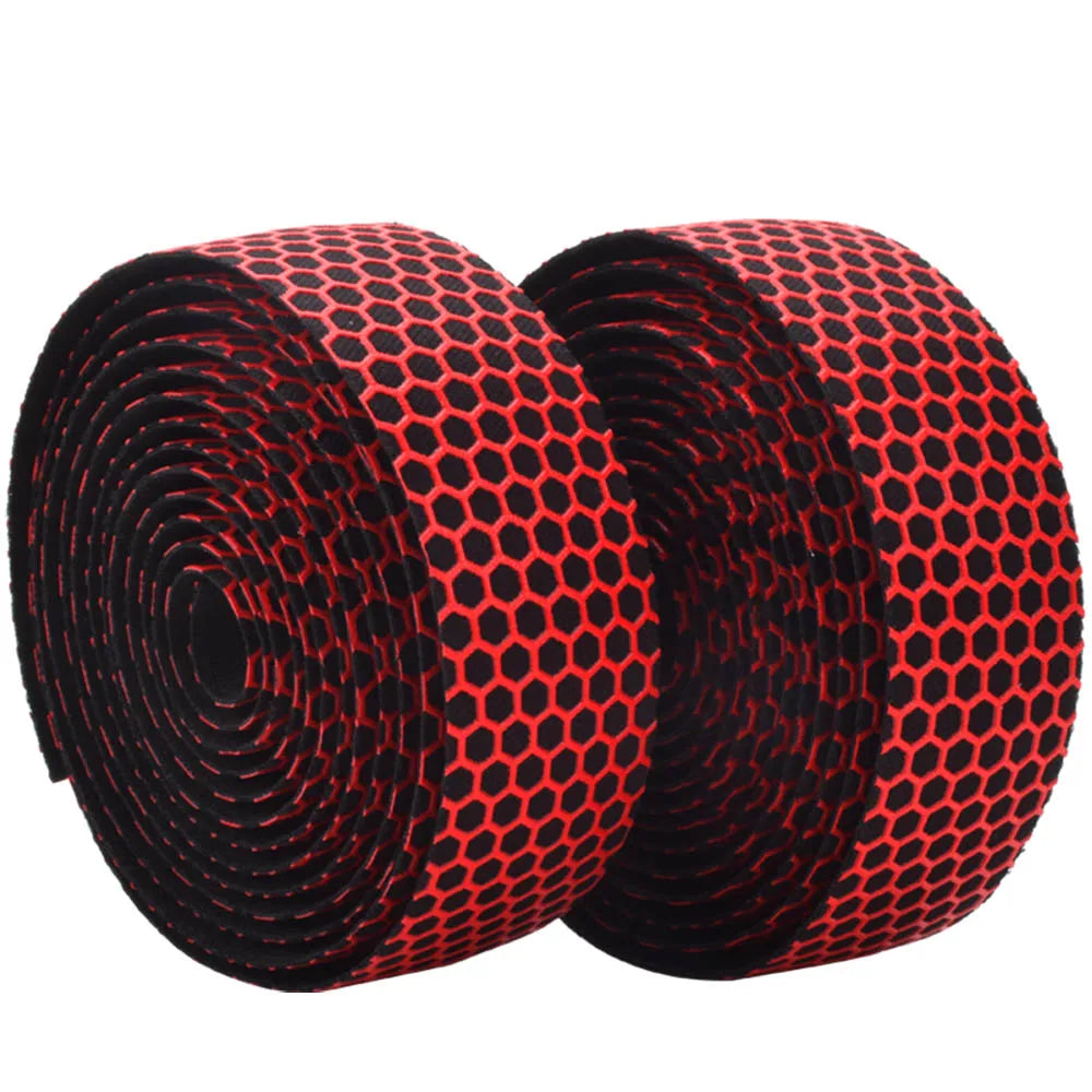 Bicycle Anti-skid Belt Handle Belt Road Bike Handlebar Strap Bandage Wrap Belt Handle Set Riding Equipm Honeycomb Color Silicone